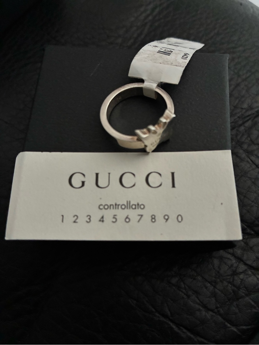 Gucci Butterfly Ring Sterling Silver Cut Out Size 6 Thin Band - New - Picture 8 of 11